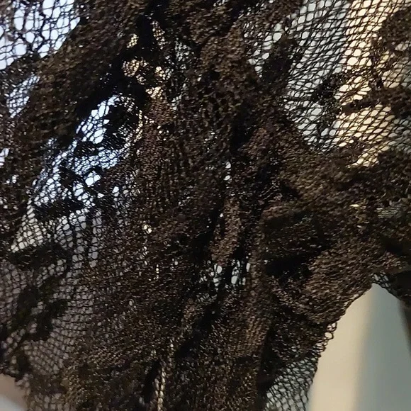 Black Blouse with Long Lace Sleeve 2xl - Picture 5 of 5